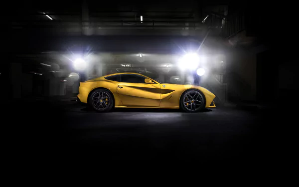 supercar yellow car car Ferrari vehicle Ferrari F12berlinetta HD Desktop Wallpaper | Background Image