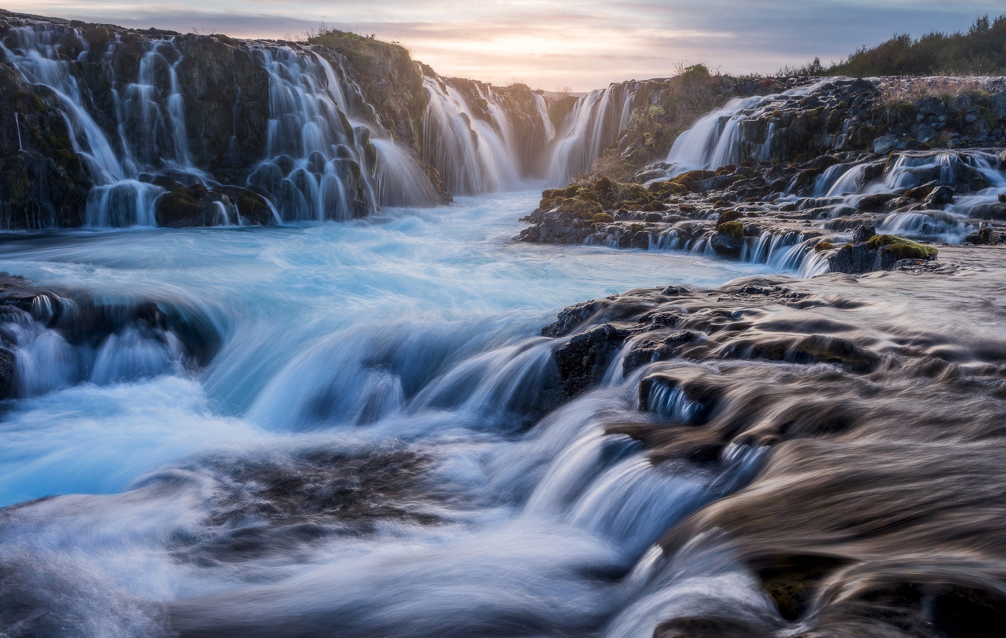 River Flowing Waterfall HD Wallpaper