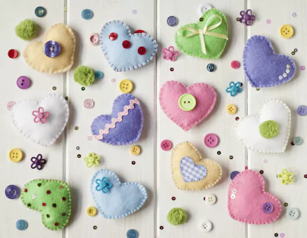 button colorful artistic heart HD Desktop Wallpaper | Background Image