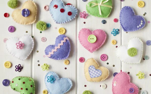 button colorful artistic heart HD Desktop Wallpaper | Background Image