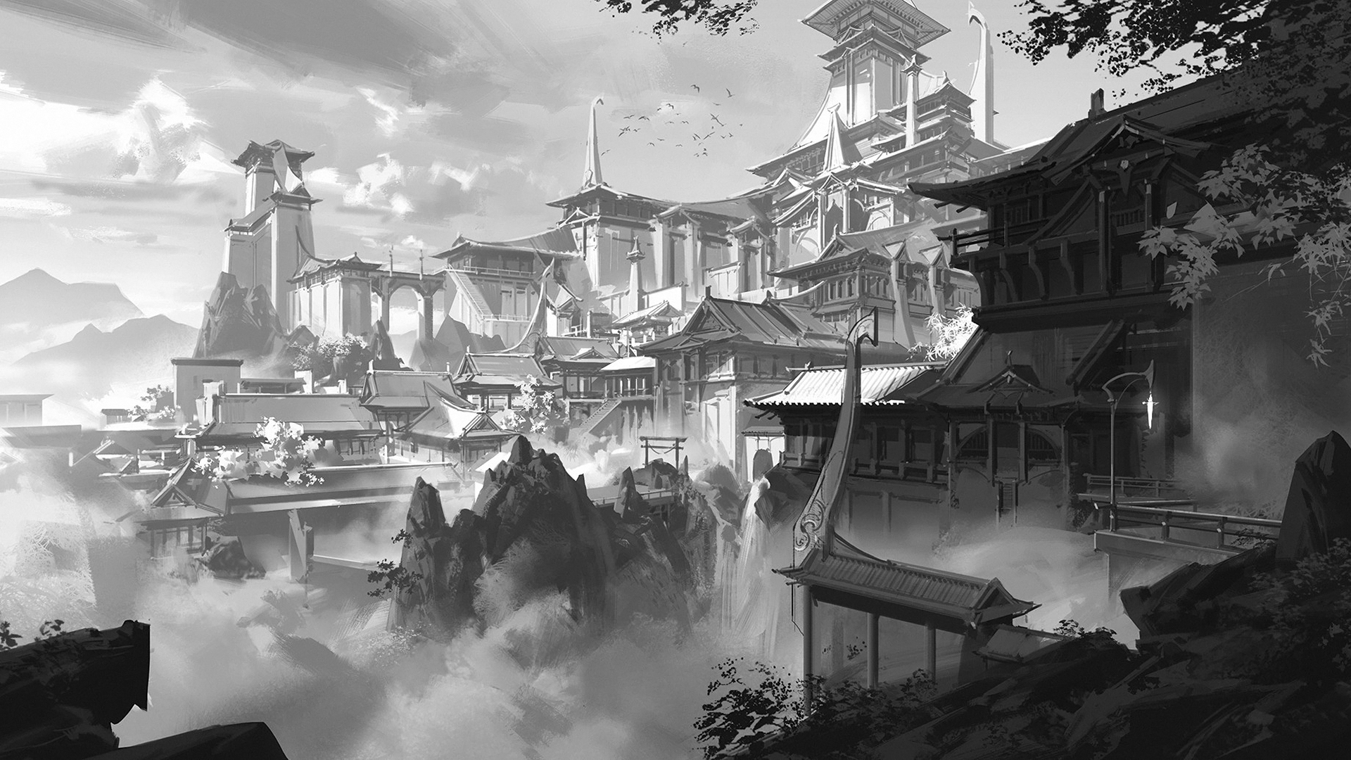 Download Fantasy City HD Wallpaper by Ling Xiang