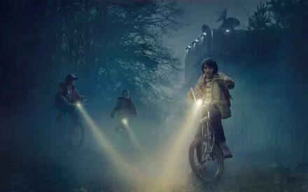 Lucas Sinclair Gaten Matarazzo Dustin Henderson Caleb McLaughlin Mike Wheeler Finn Wolfhard TV Show Stranger Things HD Desktop Wallpaper | Background Image
