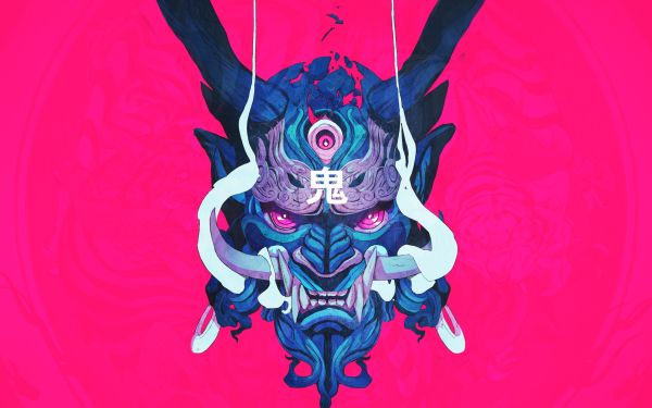 Artistic Mask Japanese Horns Oni HD Wallpaper | Background Image