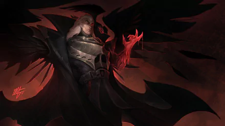 angel warrior white hair crow Swain (League Of Legends) video game League Of Legends HD Desktop Wallpaper | Background Image