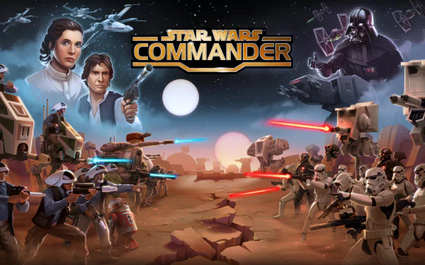 AT-ST stormtrooper Princess Leia Organa Han Solo Darth Vader video game Star Wars: Commander HD Desktop Wallpaper | Background Image