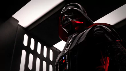 HD desktop wallpaper featuring Darth Vader from Star Wars, depicted in a dark sci-fi setting with dramatic lighting.