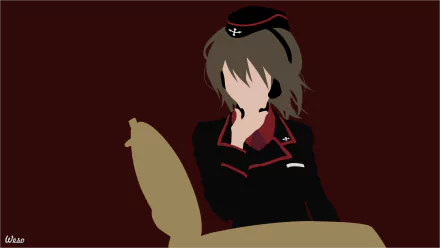 Maho Nishizumi minimalist Anime Girls und Panzer minimalist anime HD Desktop Wallpaper | Background Image