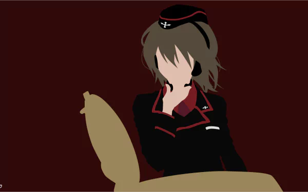 Maho Nishizumi minimalist Anime Girls und Panzer minimalist anime HD Desktop Wallpaper | Background Image