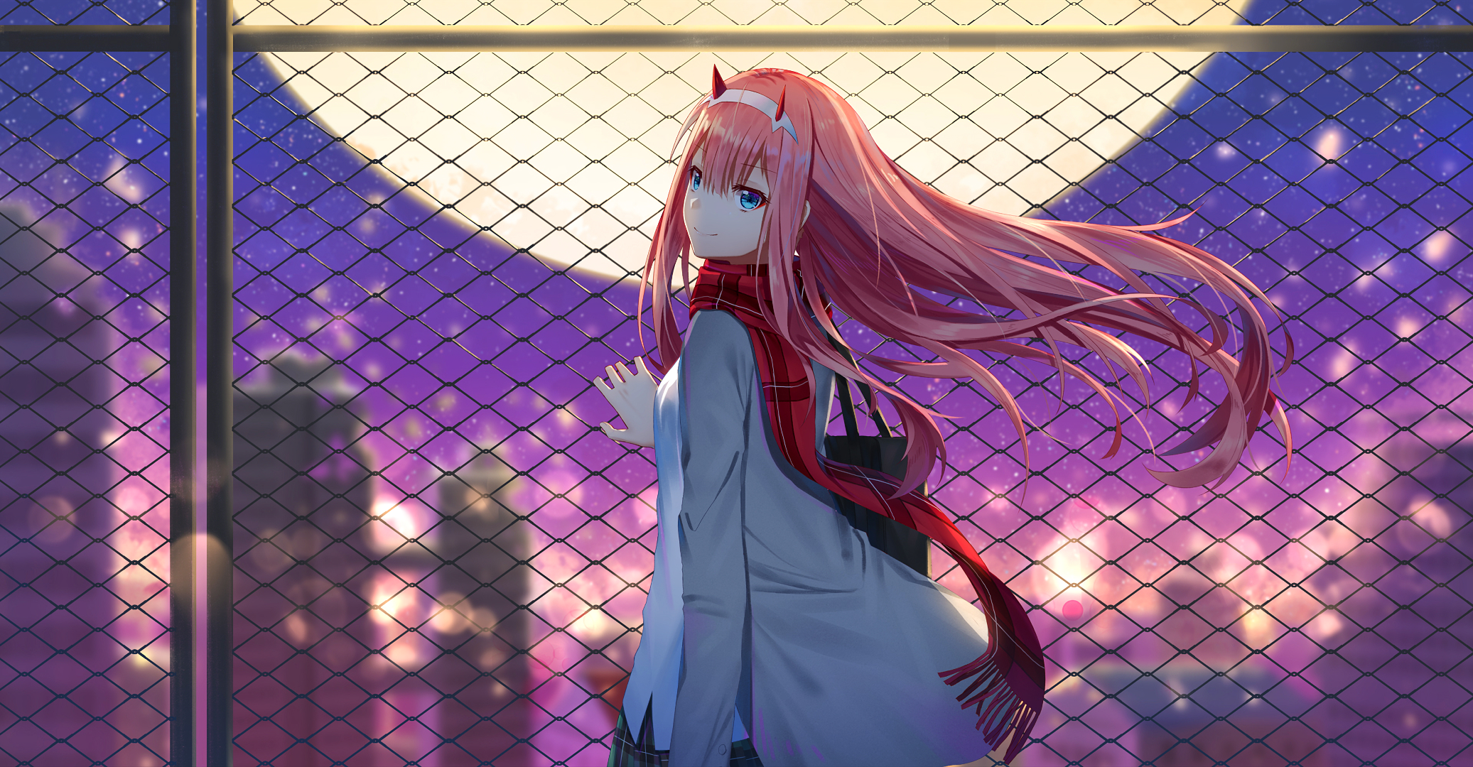 Darling In The FranXX Zero Two Hiro Zero Two Standing On Slanting With  Background Of White And Dark Brown 4K HD Anime Wallpapers, HD Wallpapers