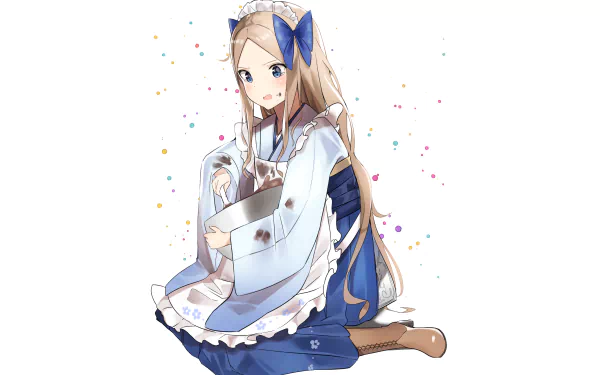 HD PC desktop wallpaper featuring Asakaze from Kantai Collection (Kancolle) in anime style with soft colors and confetti accents.