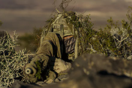  Military Sniper Camouflaged