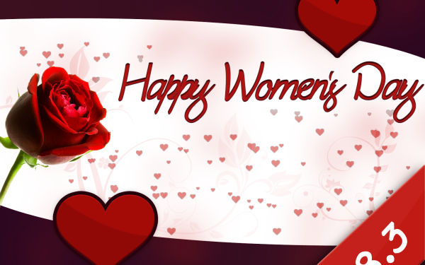 Holiday Women's Day Statement Rose Flower Heart Happy Women's Day HD Wallpaper | Background Image