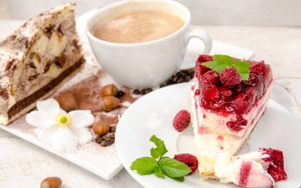 Food Dessert Pastry Cake Raspberry Coffee Cup HD Wallpaper | Background Image