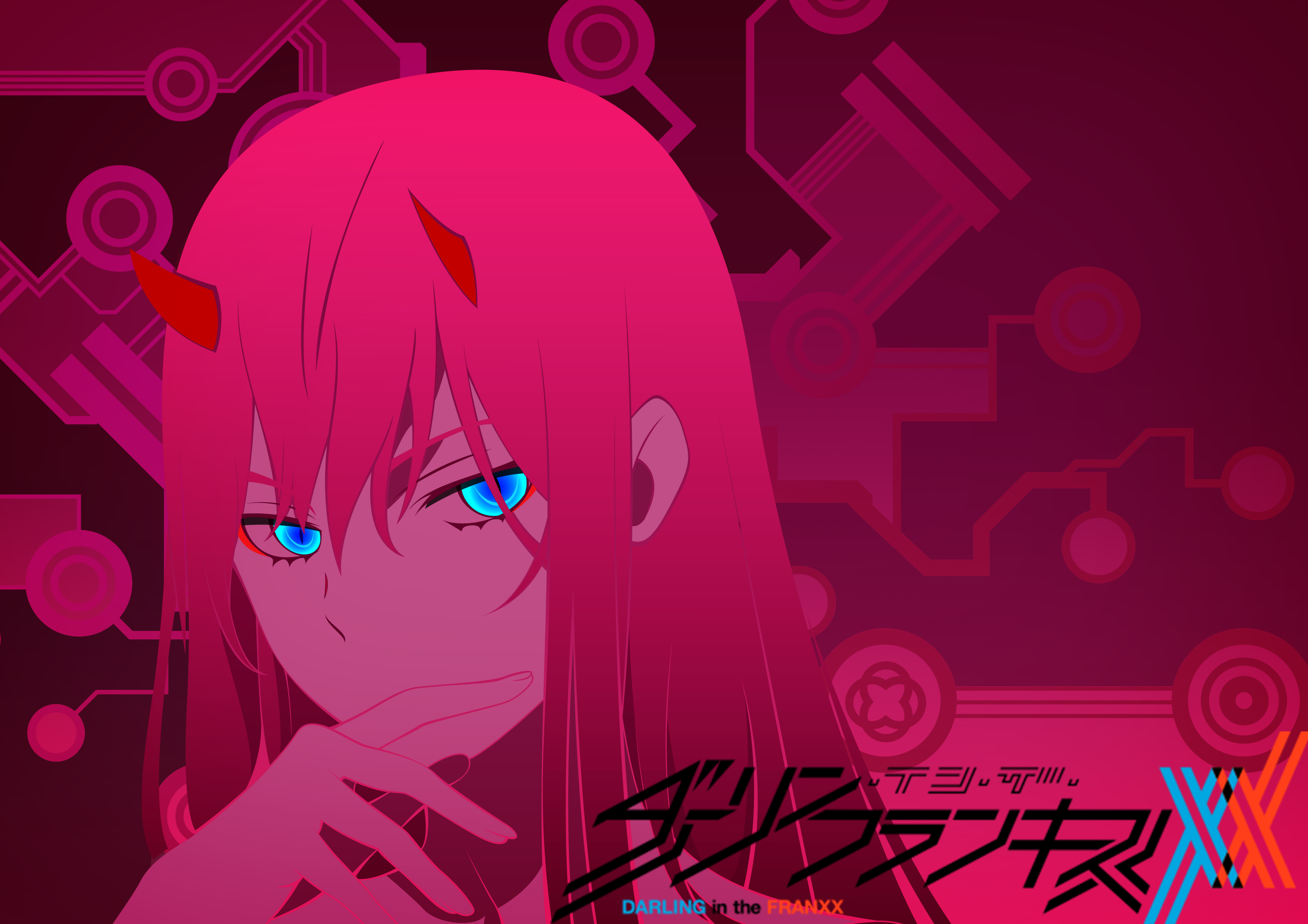 darling in the franxx zero two with background of white and pink and brown  lines 4k hd anime Wallpapers, HD Wallpapers