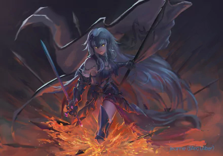 Jeanne d'Arc Alter Anime Fate/Grand Order HD Desktop Wallpaper | Background Image