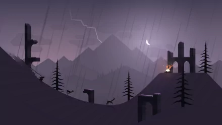 mountain night minimalist video game Alto's Adventure Minimalist Gaming HD Desktop Wallpaper | Background Image