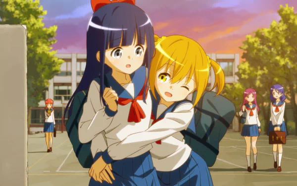 Pipimi (Pop Team Epic) Popuko (Pop Team Epic) Anime Pop Team Epic HD Desktop Wallpaper | Background Image