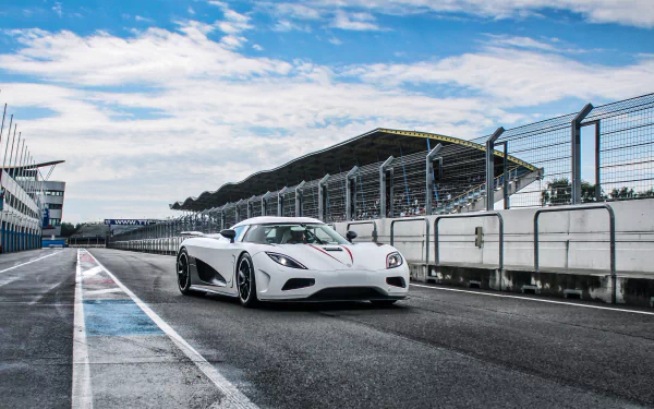 race track white car supercar car Koenigsegg vehicle Koenigsegg Agera HD Desktop Wallpaper | Background Image