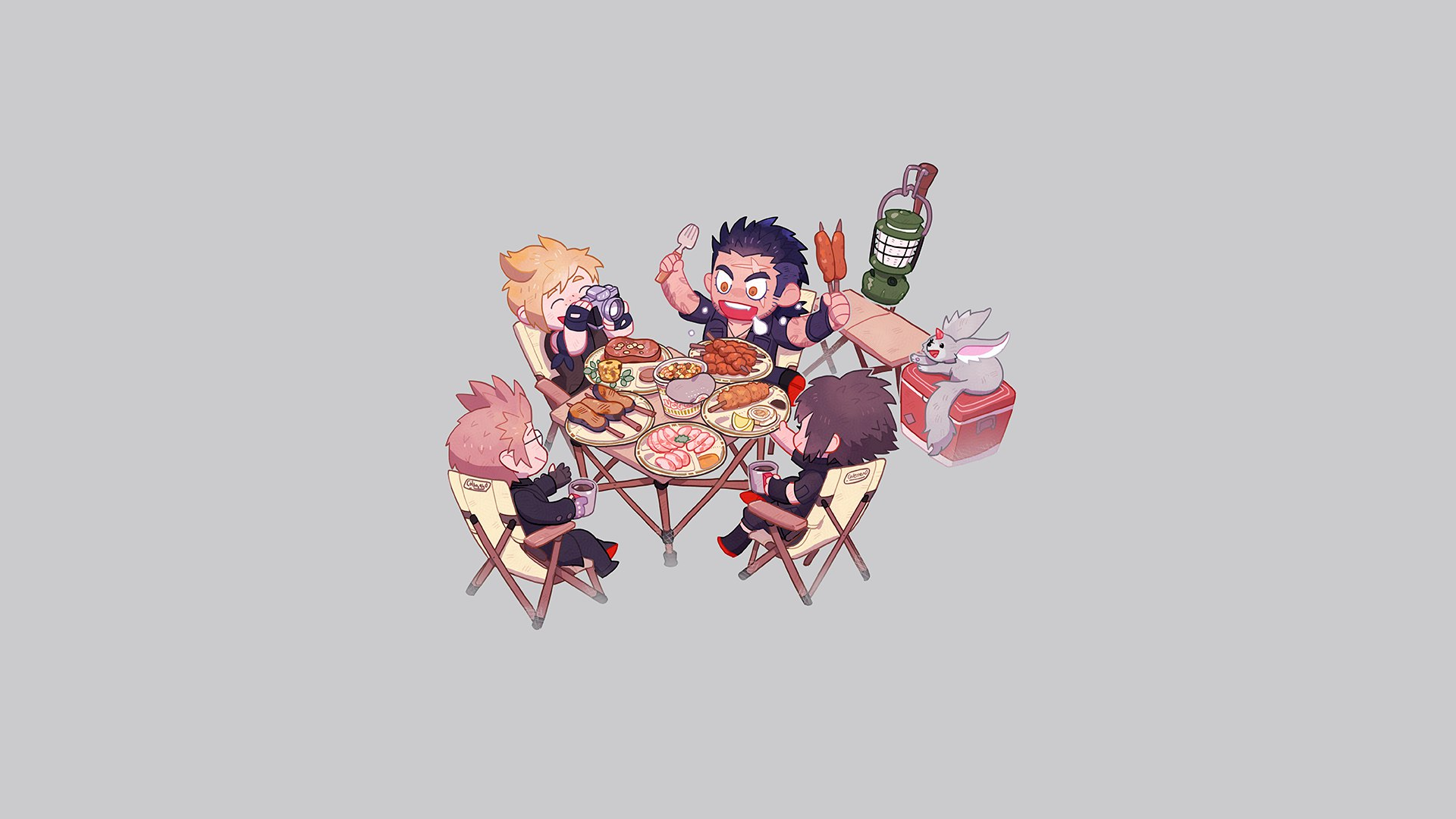 Download Ignis Scientia Gladiolus Amicitia Eating Prompto Argentum Noctis Lucis Caelum Final Fantasy Video Game Final Fantasy XV HD Wallpaper