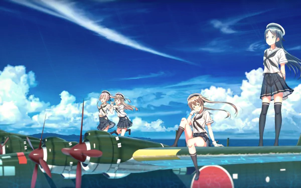 Yuudachi (Kancolle) Samidare (Kancolle) Murasame (Kancolle) Harusame (Kancolle) Anime Kantai Collection HD Desktop Wallpaper | Background Image