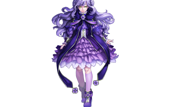 Anime Original Long Hair Purple Hair Flower Braid Green Eyes HD Wallpaper | Background Image