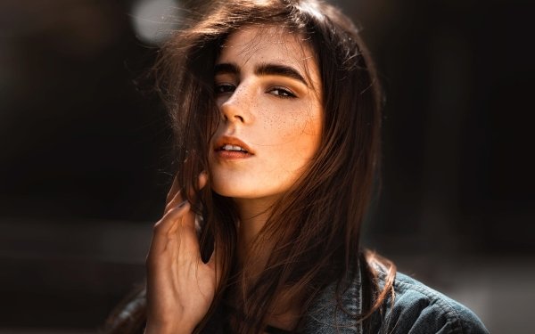 Women Model Brunette Freckles Face HD Wallpaper | Background Image