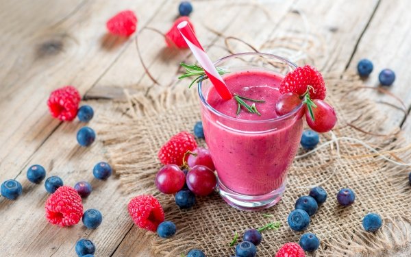Food Smoothie Drink Fruit Berry Raspberry Blueberry HD Wallpaper | Background Image
