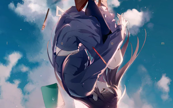 pen brown eyes black hair long hair Anime Original HD Desktop Wallpaper | Background Image