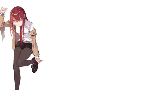 4K Ultra HD desktop wallpaper featuring Kurisu Makise from the anime Steins;Gate, with a clean white background and detailed character art.