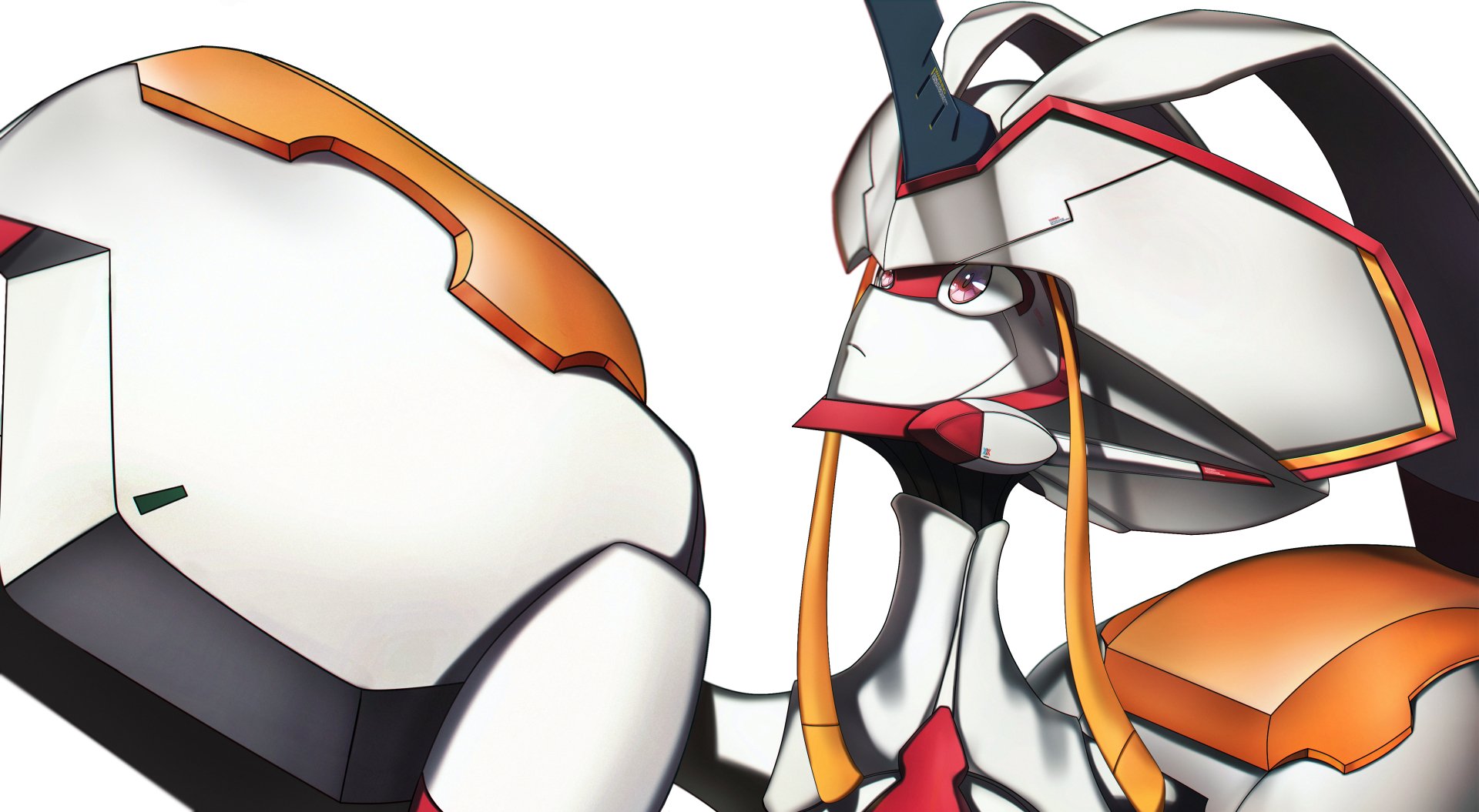 4K Ultra HD PC desktop wallpaper featuring Strelizia, the iconic anime mecha from Darling in the FranXX, rendered with vivid detail and dynamic angles.