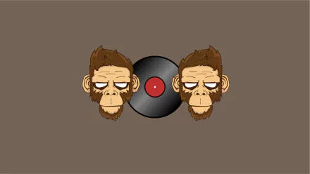 minimalist vinyl monkey music record HD Desktop Wallpaper | Background Image