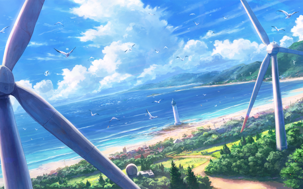 Anime Beach HD Wallpaper | Background Image