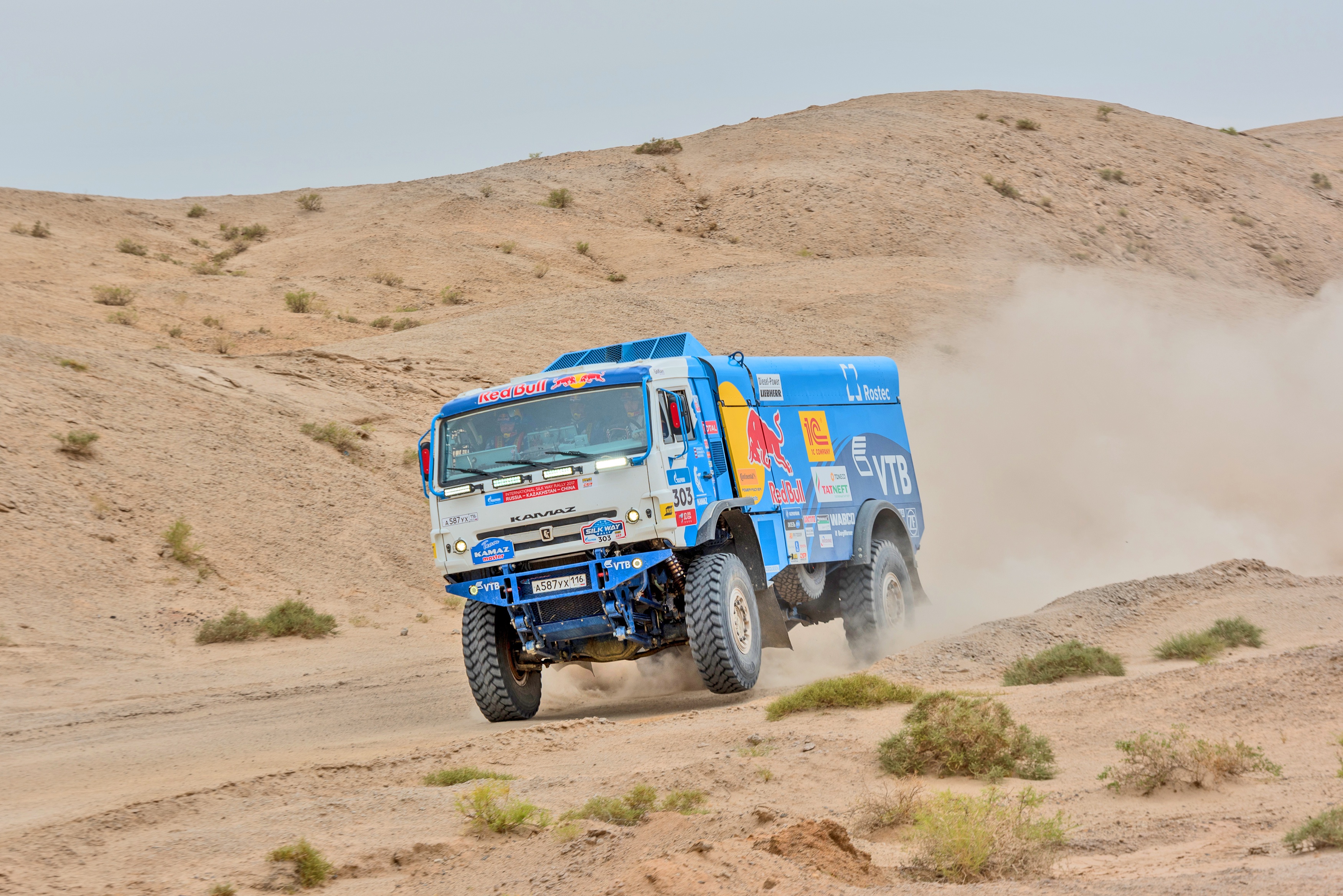 Download Kamaz Red Bull Sand Desert Vehicle Rallying Sports HD Wallpaper