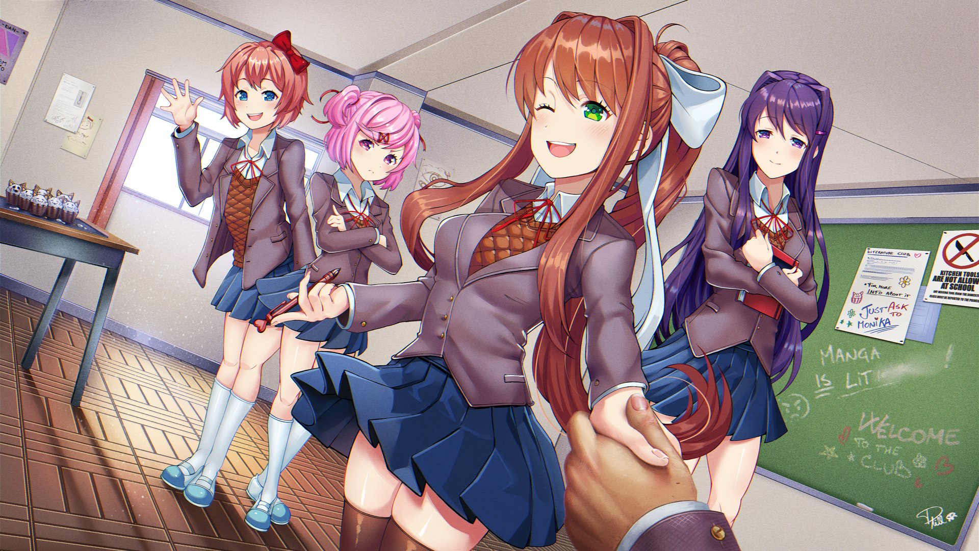 Doki Doki Literature Club! Classroom Encounter - HD Wallpaper by  draw-till-death