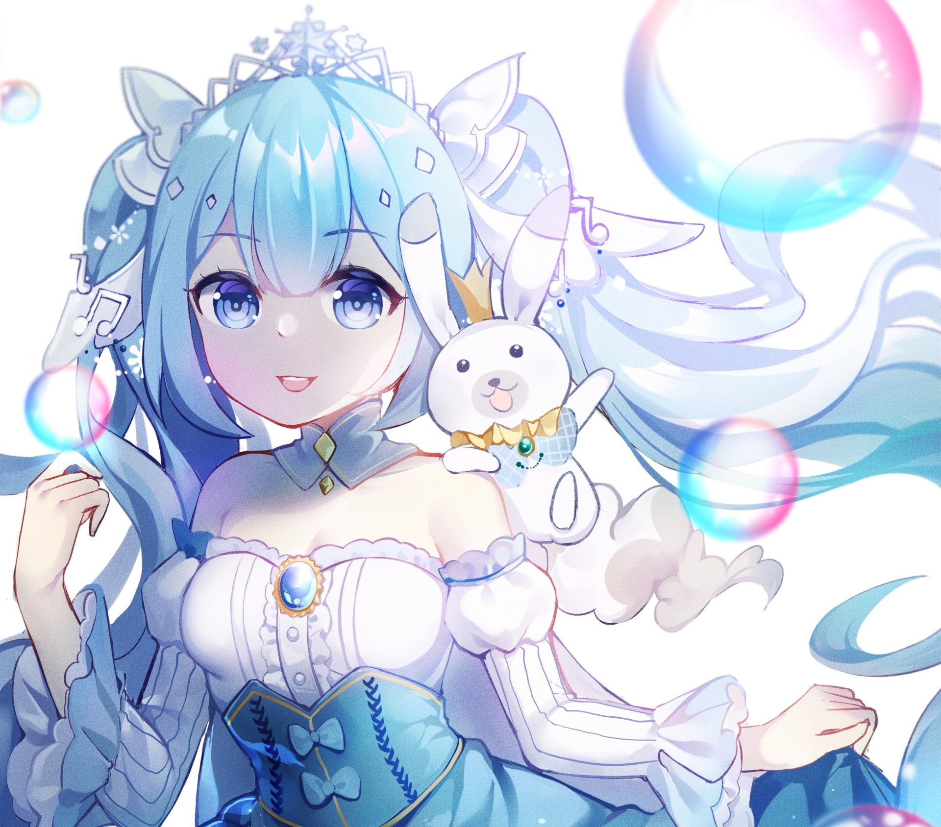 Download Yuki Miku Anime Vocaloid HD Wallpaper by 戳儿