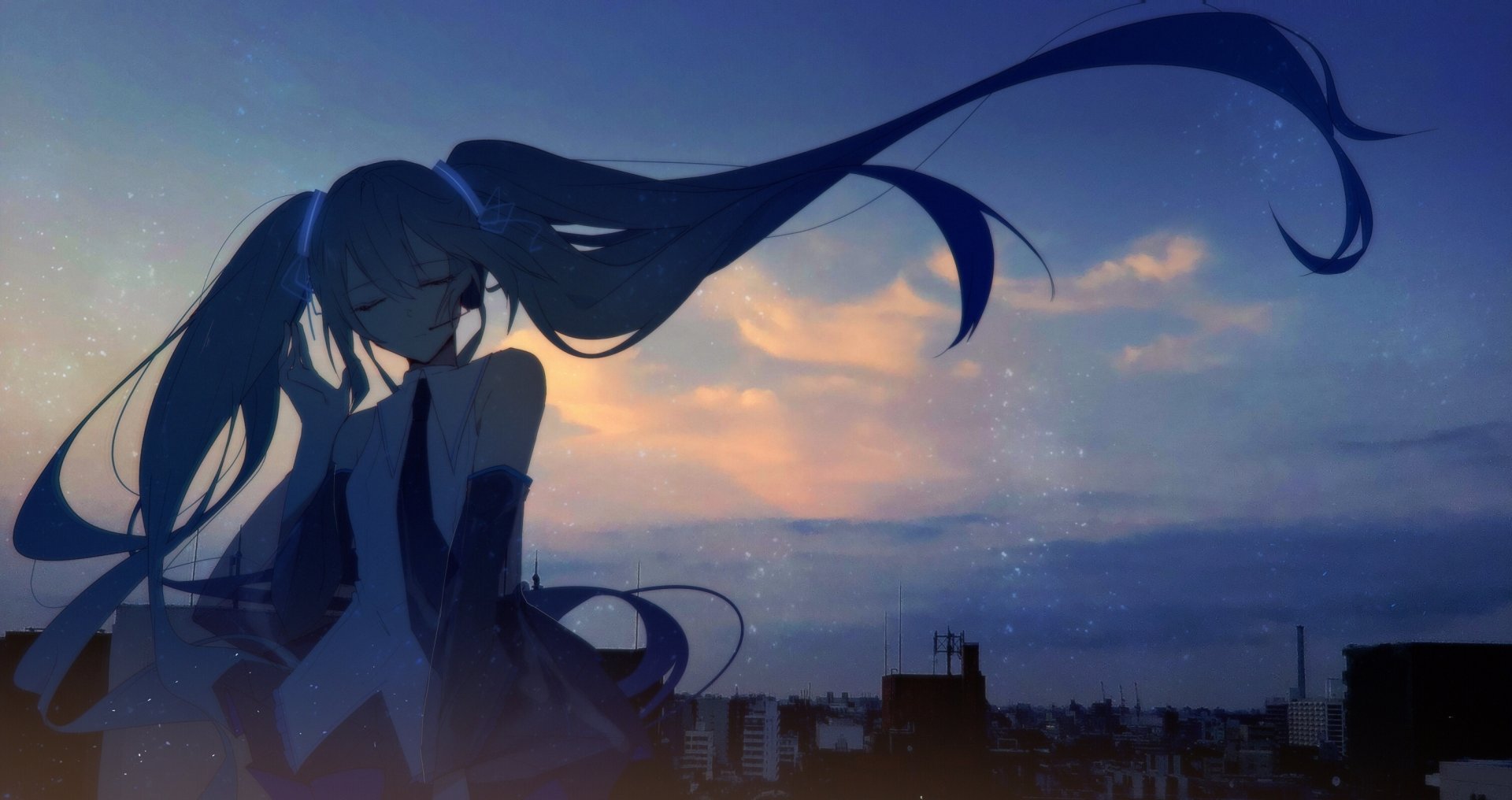 Download Hatsune Miku Anime Vocaloid HD Wallpaper by Azure_silan