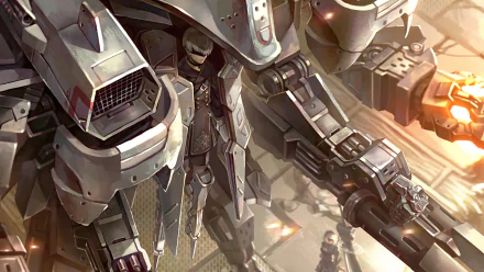 HD PC desktop wallpaper featuring YoRHa No.2 Type B and YoRHa No.9 Type S from the video game NieR: Automata in a detailed, futuristic battle scene.