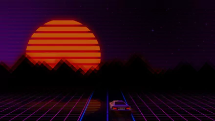 car retrowave artistic retro HD Desktop Wallpaper | Background Image