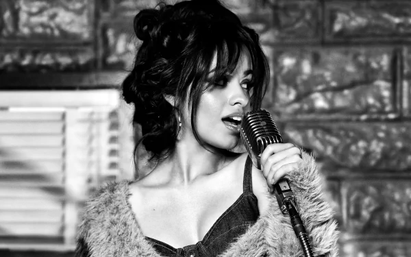 Cute Camila in Overalls and a fur coat!