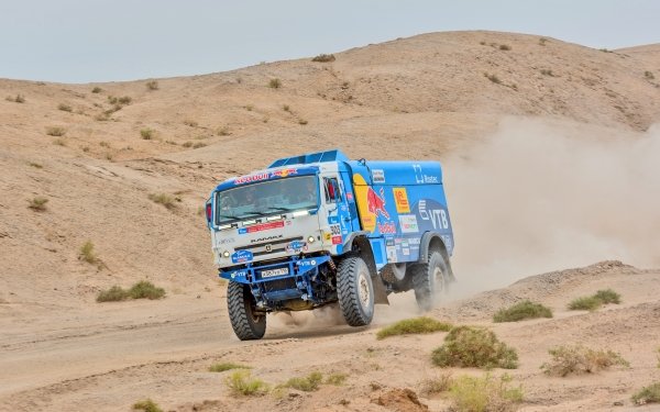 Sports Rallying Vehicle Desert Sand Red Bull Kamaz HD Wallpaper | Background Image
