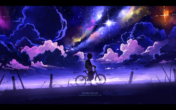 Anime Boy Stars Night HD Wallpaper | Background Image