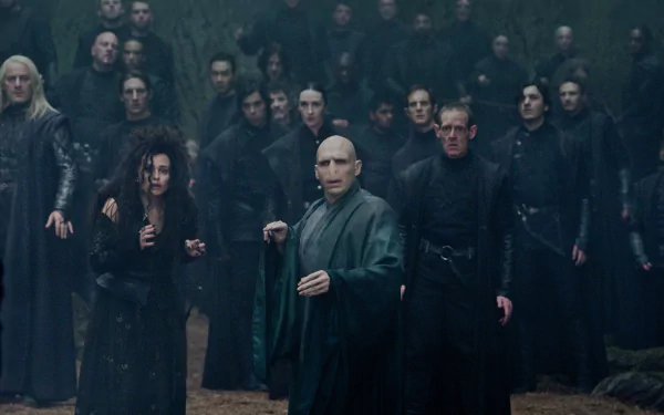 Death Eaters (Harry Potter) Lucius Malfoy Lord Voldemort Bellatrix Lestrange movie Harry Potter and the Deathly Hallows: Part 2 HD Desktop Wallpaper | Background Image