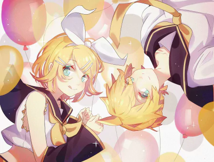 Rin Kagamine Len Kagamine Anime Vocaloid HD Desktop Wallpaper | Background Image