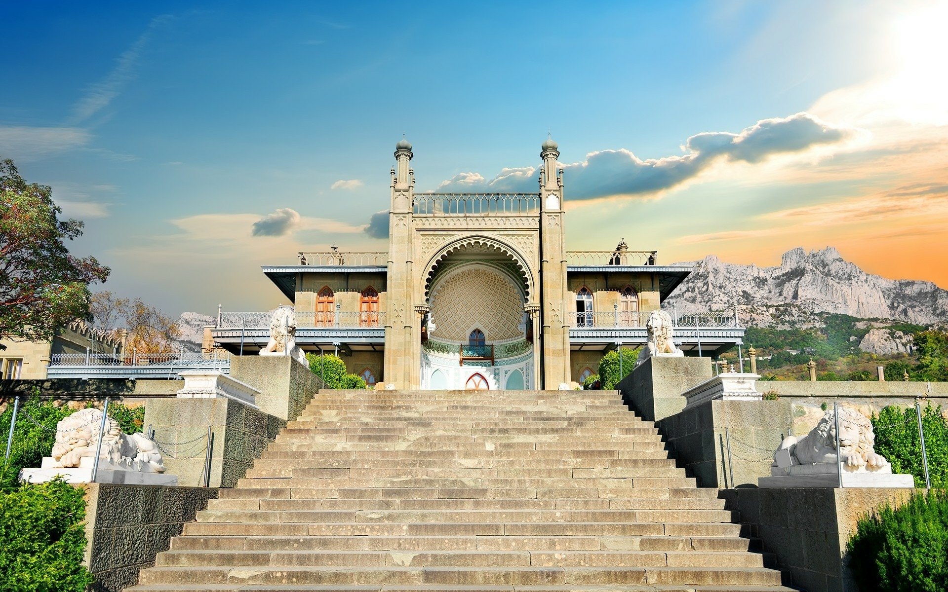 Download Ukraine Vorontsov's Palace Crimea Man Made Palace HD Wallpaper