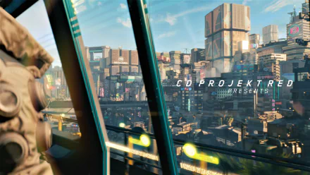 A detailed 4K Ultra HD PC desktop wallpaper showcasing a futuristic cityscape from the video game Cyberpunk 2077 by CD Projekt Red.