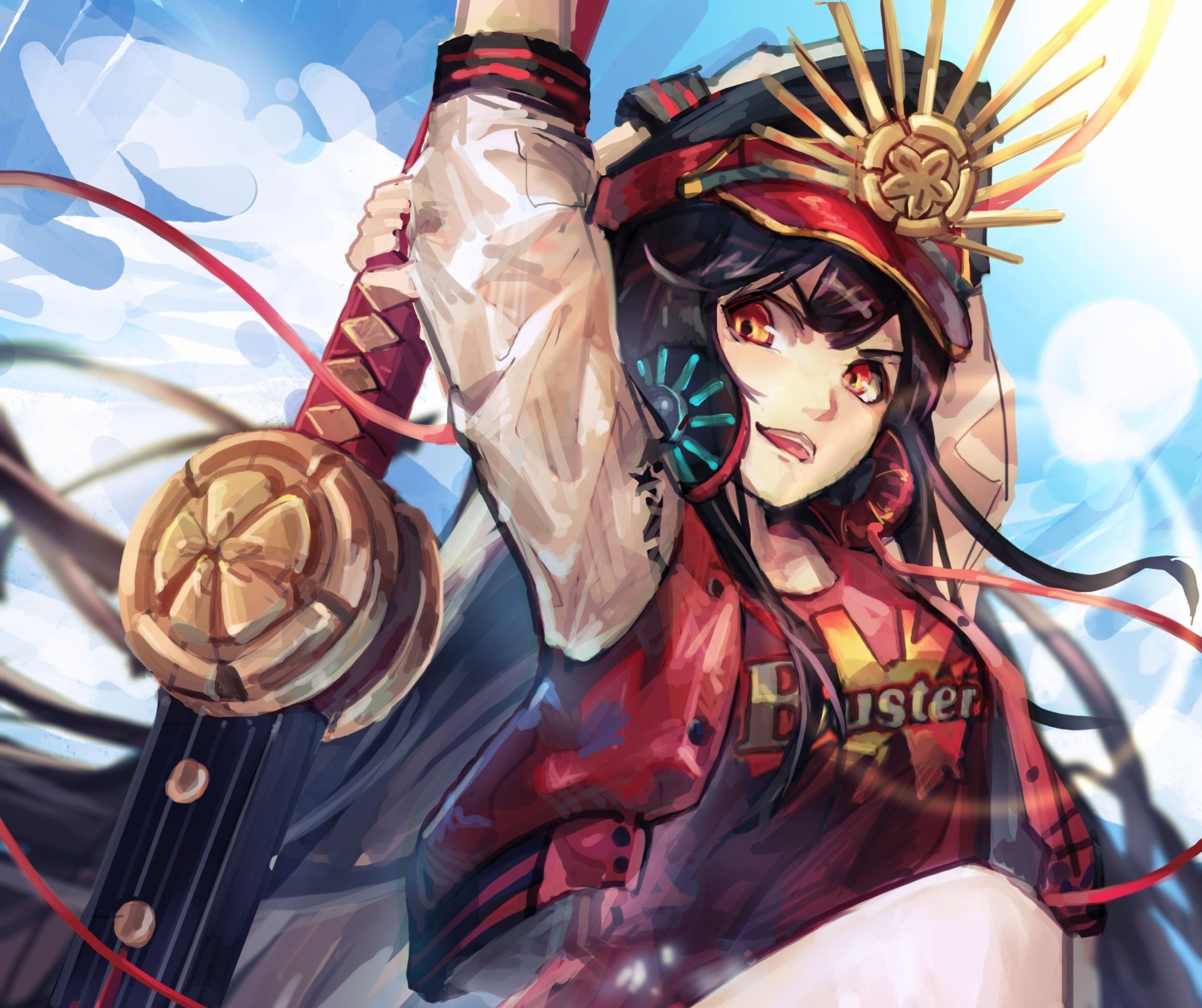 HD desktop wallpaper featuring the Demon Archer from Fate/Grand Order in vibrant anime style, showcasing dynamic action and detailed character design.