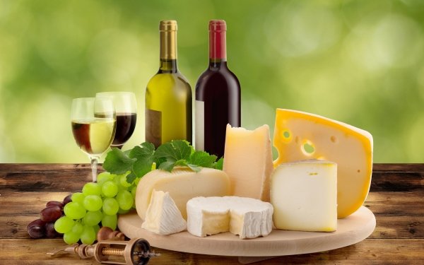Food Still Life Cheese Wine Grapes HD Wallpaper | Background Image