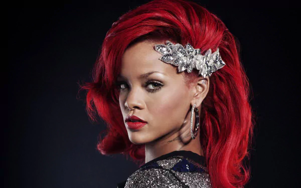 jewelry lipstick earrings singer red hair music Rihanna HD Desktop Wallpaper | Background Image