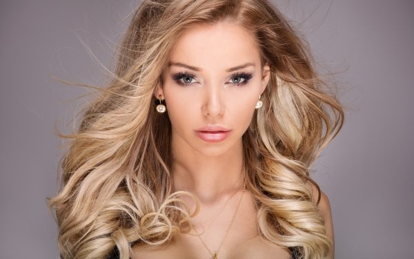 Women Model Blonde Long Hair Blue Eyes HD Wallpaper | Background Image