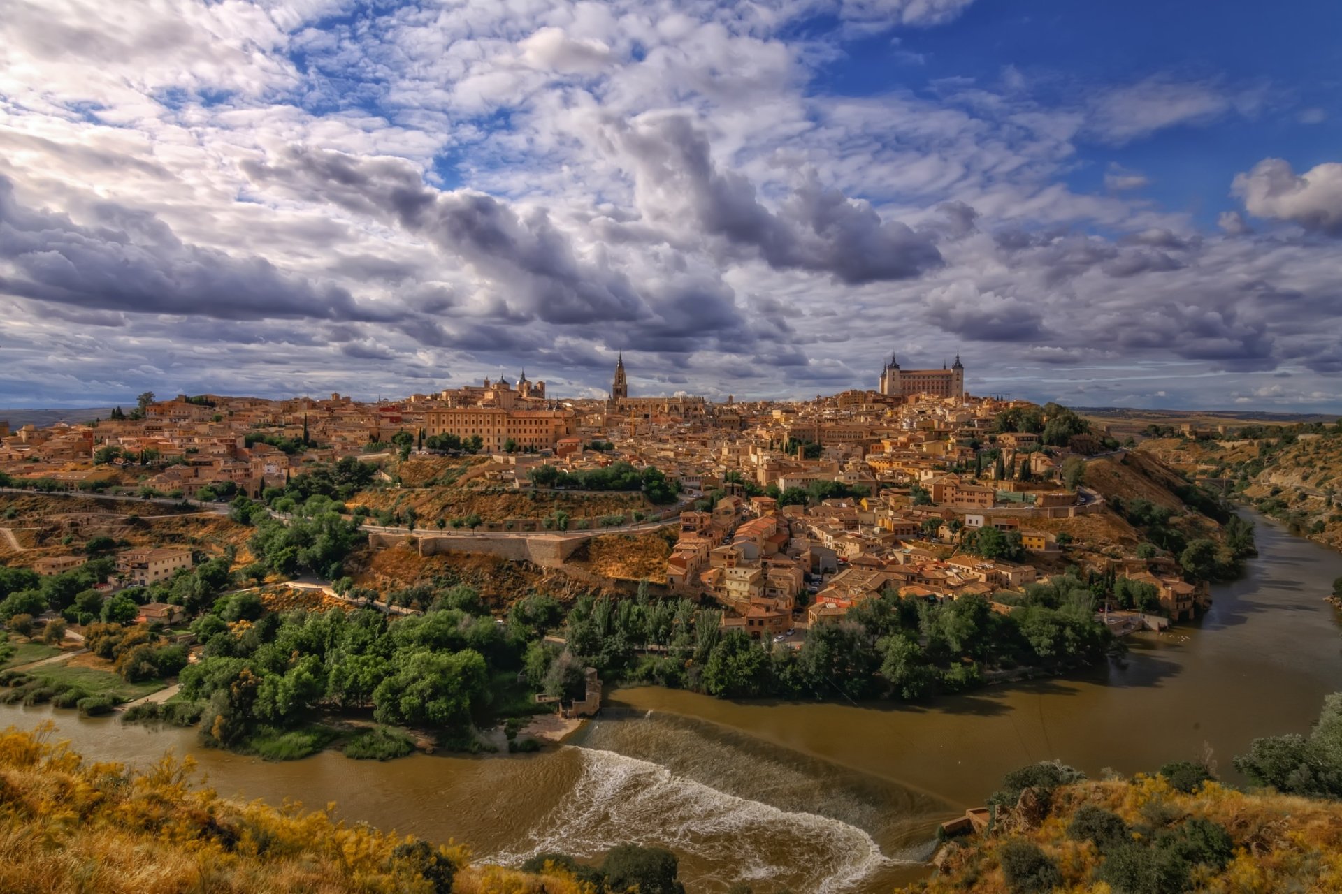Download River Spain Town Man Made Toledo HD Wallpaper
